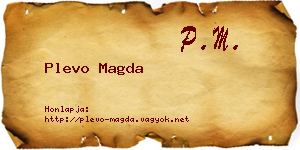 Plevo Magda névjegykártya
